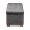Baxton Studio Roanoke Grey Velvet Upholstered Grid-Tufted Storage Ottoman Bench 160-9928 - alternate 9